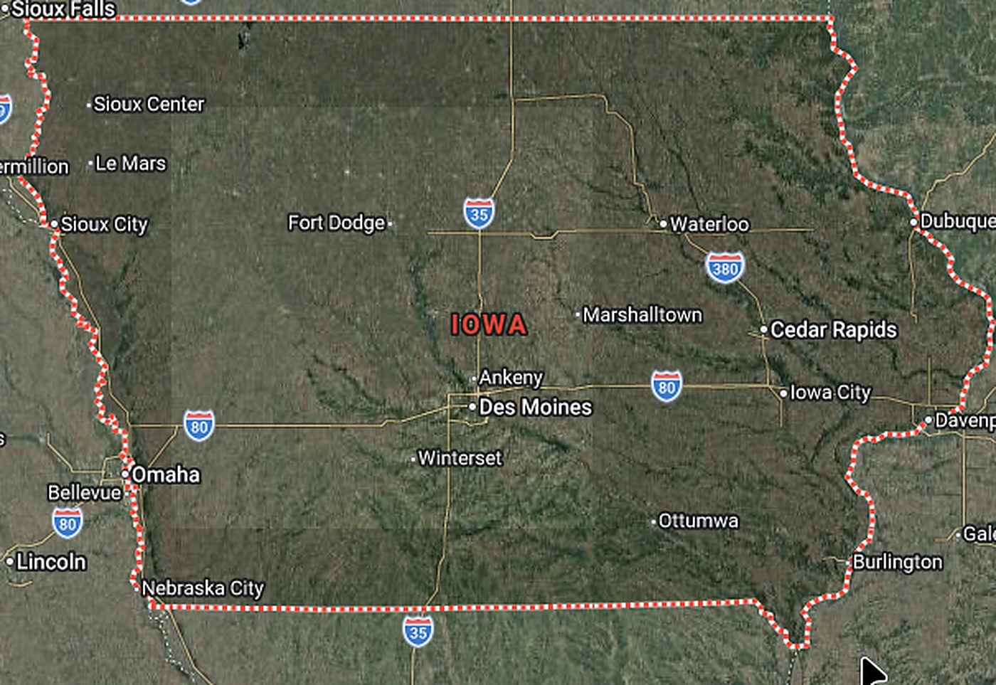 Iowa service coverage reference map